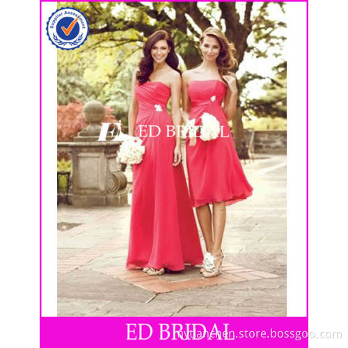 bms03 2013 new style strapless long chiffon bridesmaids dress